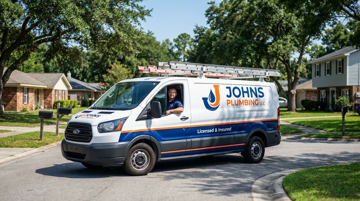 Johns Plumbing LLC service van in Boise City, OK