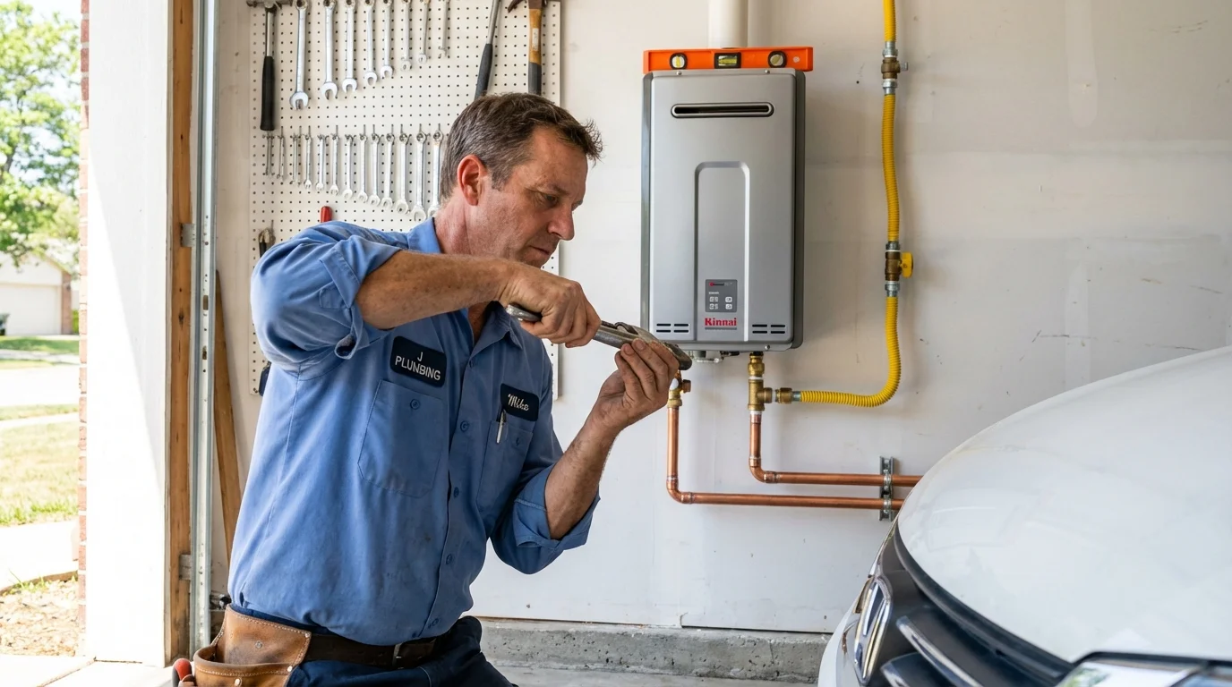 Tankless water heater installation by a Johns Plumbing LLC plumber in Boise City